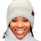 Coil Chevron Knitted Fleece Lined Beanie: ASSORTED / ONE SIZE