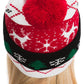 Christmas Single Pom Cuffed Beanie. Snowflake + Deer