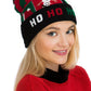 Christmas Festive Single Pom Cuffed Beanie