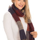 Windowpane Plaid Vegan Cashmere Long Wrap Scarf: BURGUNDY/BEIGE / ONE SIZE