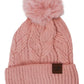 Coil Chevron Knitted Fleece Lined Beanie: ASSORTED / ONE SIZE