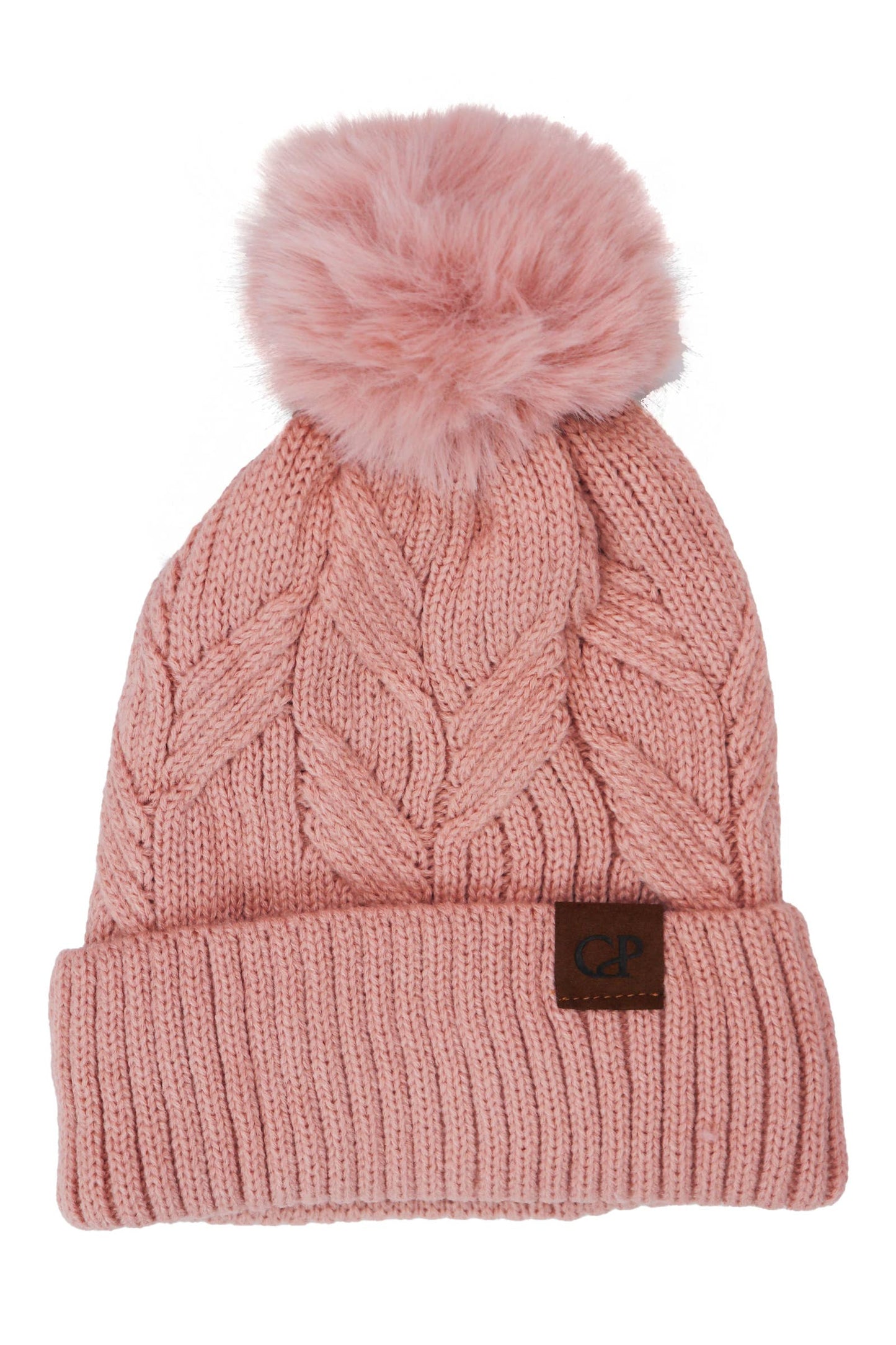 Coil Chevron Knitted Fleece Lined Beanie: ASSORTED / ONE SIZE