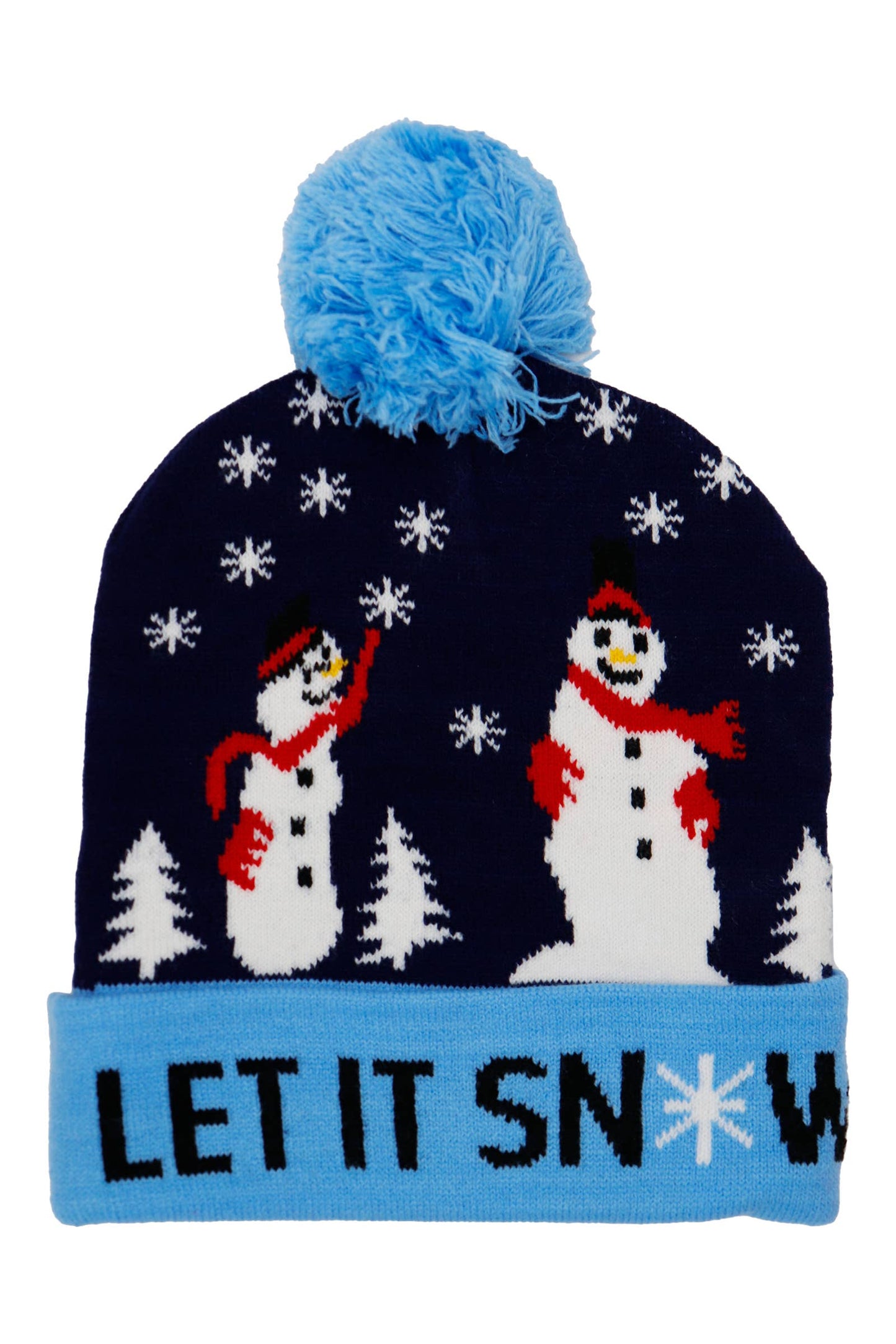 Christmas Festive Single Pom Cuffed Beanie