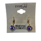 Round Swarovski® Crystal Leverback Earrings Gold/Purple