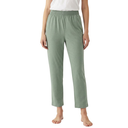100% Cotton Straight-Leg Pull-On Pants. Sage Green