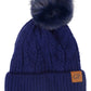 Coil Chevron Knitted Fleece Lined Beanie: ASSORTED / ONE SIZE