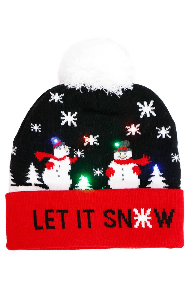 Adults Christmas Led Light-up Cuffed Beanie: ASSORTED / ONE SIZE