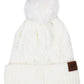 Coil Chevron Knitted Fleece Lined Beanie: ASSORTED / ONE SIZE