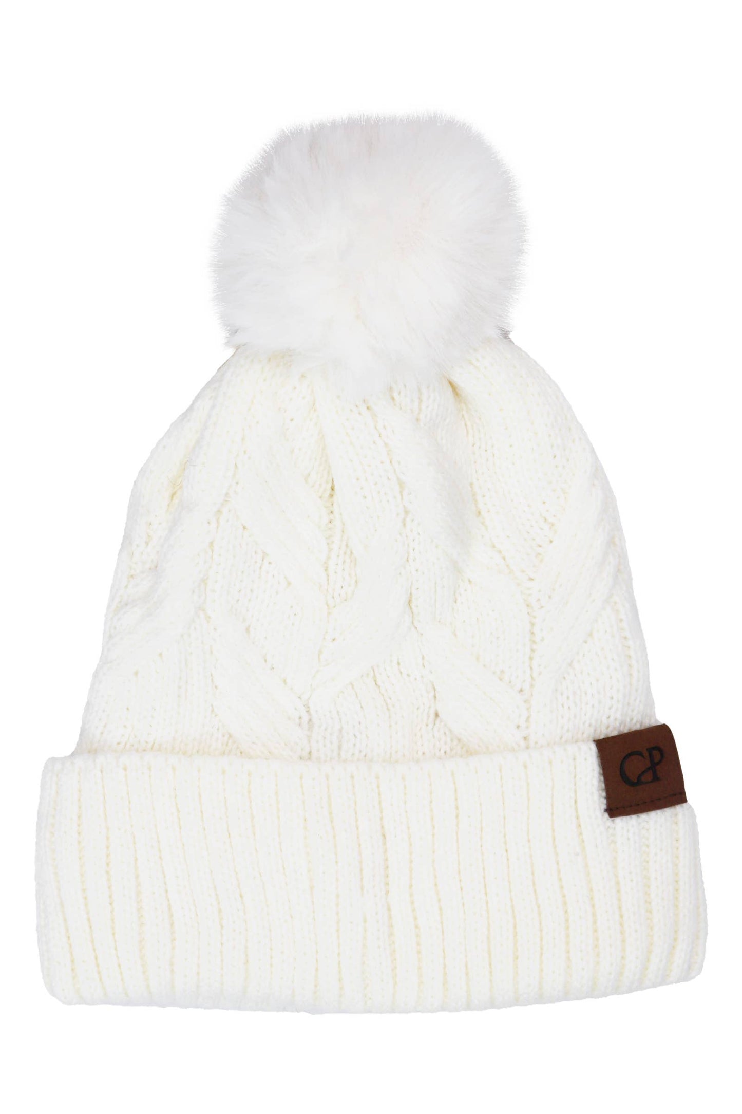 Coil Chevron Knitted Fleece Lined Beanie: ASSORTED / ONE SIZE