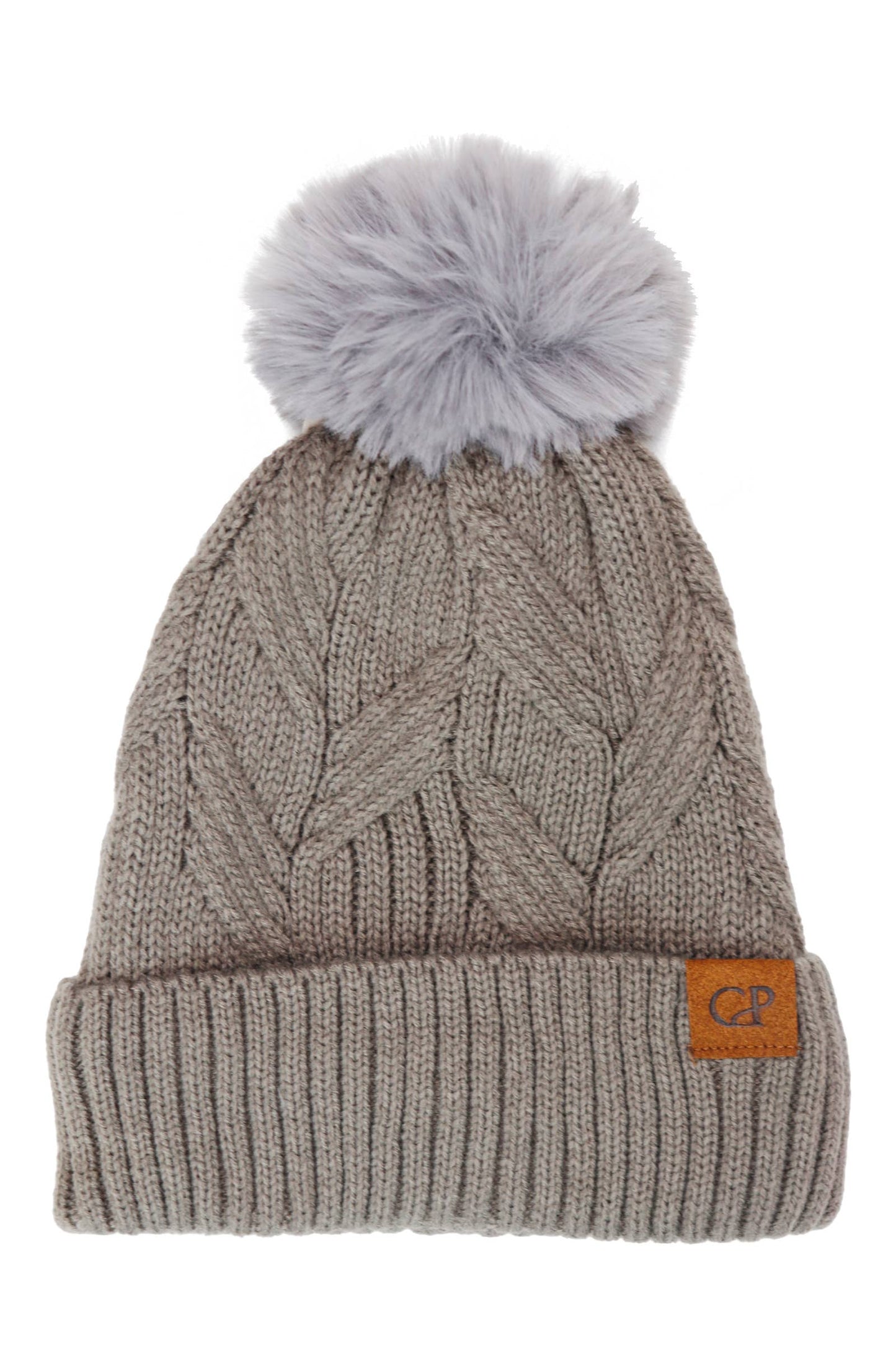 Coil Chevron Knitted Fleece Lined Beanie: ASSORTED / ONE SIZE