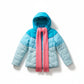 Girls' Pacific Trail Light Blue and Pink Hooded Puffer Jacket.