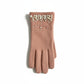 Pearl-Embellished Faux Fur Lined Gloves - Soft Pink