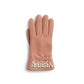 Pearl-Embellished Faux Fur Lined Gloves - Soft Pink