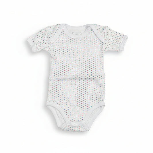 Infant Short Sleeve Bodysuit/Onesie Red & Blue Dots