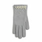 Pearl-Embellished Faux Fur Lined Gloves - Light Grey