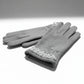 Pearl-Embellished Faux Fur Lined Gloves - Light Grey