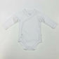 Infant Long Sleeve Bodysuit/Onesie White with blue/red dot trim