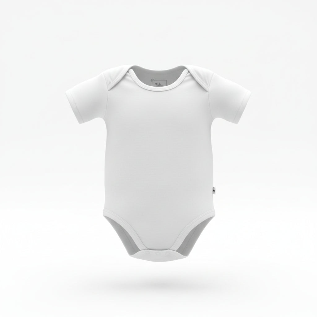 Infant Short Sleeve Bodysuit/Onesie White