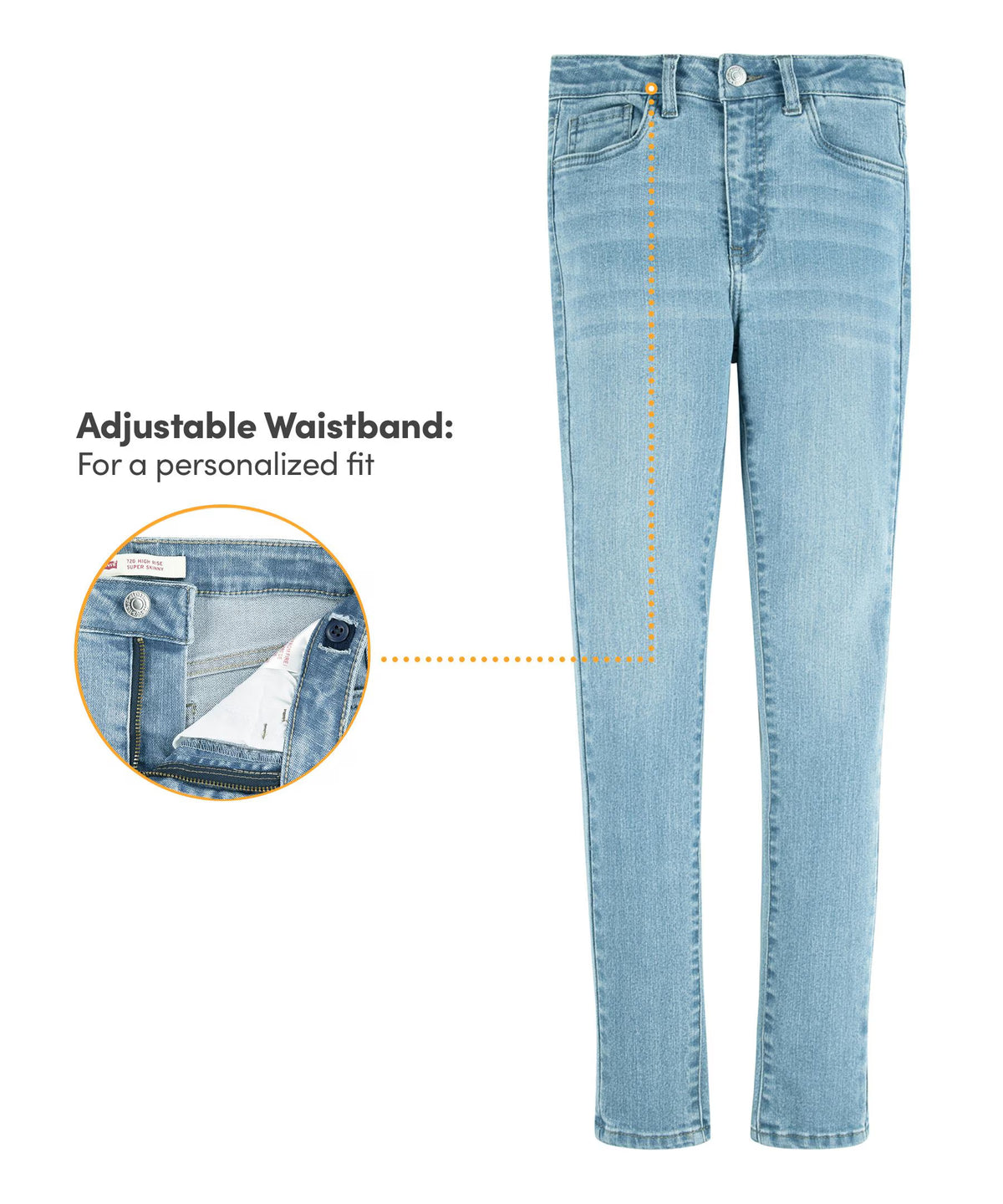 Girls Levi's Unisex 720 High Rise Skinny Jeans. Size 14