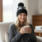 Buffalo Check Pom Beanie – Black & White