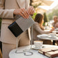 Compact sparkle Crossbody purse. Silver