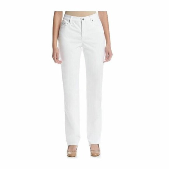 Gloria Vanderbilt Amanda Tapered Jeans, Average Length. White