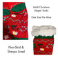 Adult Sherpa Lined Slipper Socks - Holiday Print