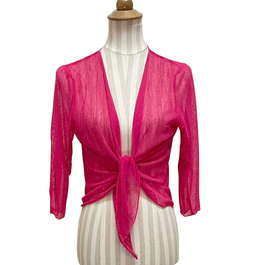 CREATION SOLID MESH BOLERO - PINK