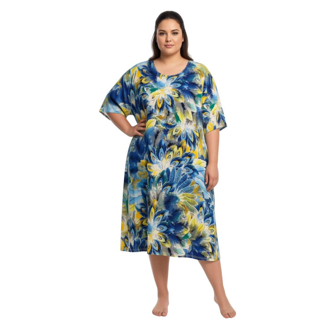 Peacock Feathers Print Dress by Julia Divina