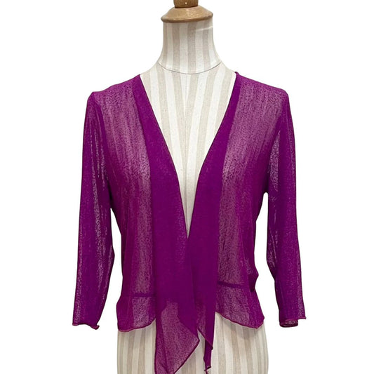 CREATION SOLID MESH BOLERO - PLUM