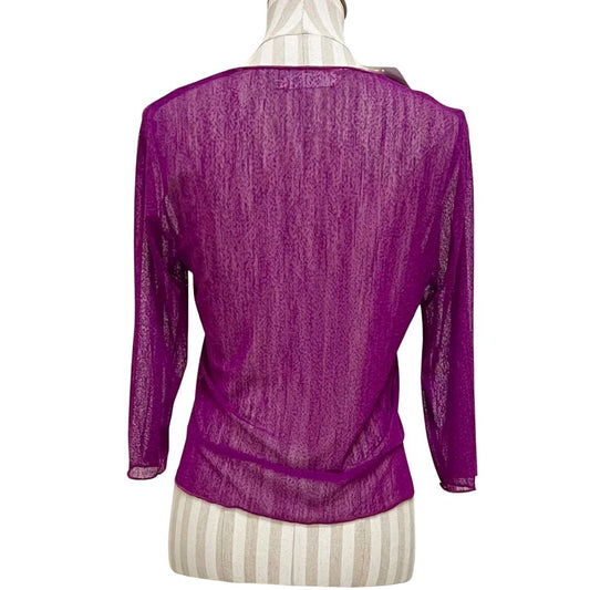 CREATION SOLID MESH BOLERO - PLUM