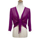 CREATION SOLID MESH BOLERO - PLUM