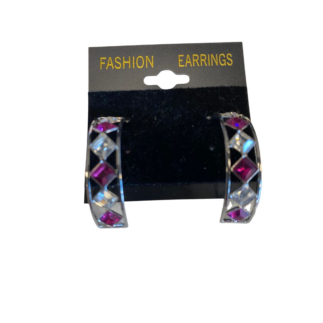 Crystal Accent Statement Hoops