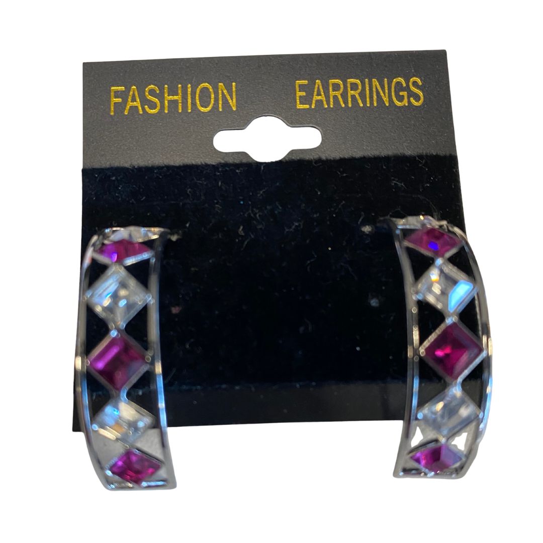 Crystal Accent Statement Hoops