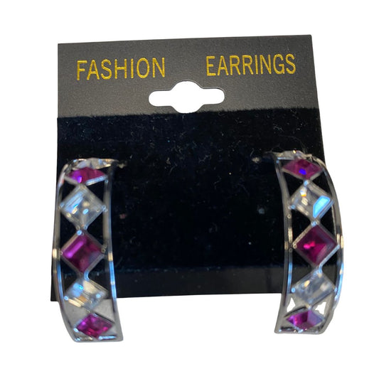 Crystal Accent Statement Hoops