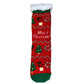 Adult Sherpa Lined Slipper Socks - Holiday Print