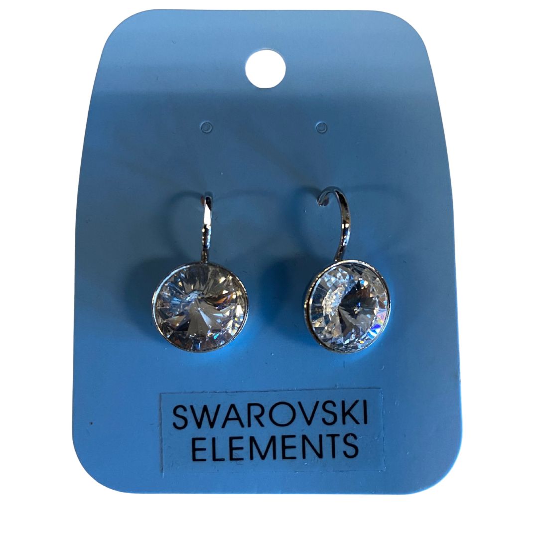 Round Swarovski® Crystal Leverback Earrings