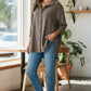 Made-in-Canada Linen Blend Button-Up. Oatmeal/Taupe Light Brown