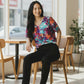Watercolour Floral Vibrant Made in Canada top