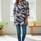 Abstract Print Snap-Front Tunic Blouse by Creation