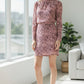 Floral Pleated Long Sleeve Dress