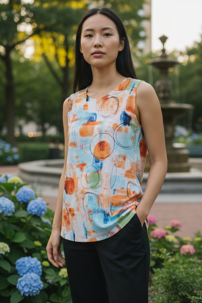 Abstract Energy Sleeveless Top