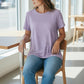 Eyelet Top. Periwinkle
