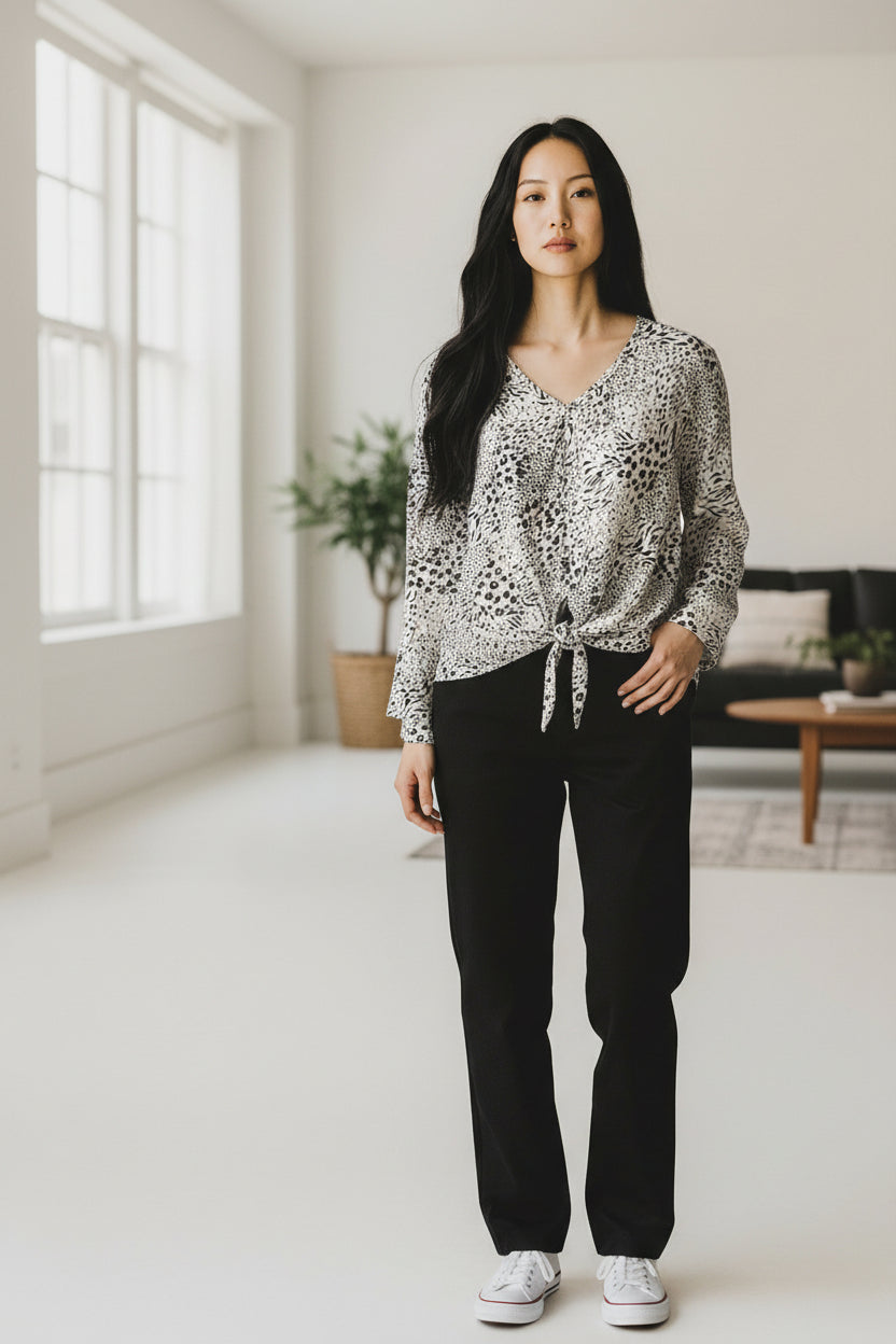 White and Black Blouse by Creation