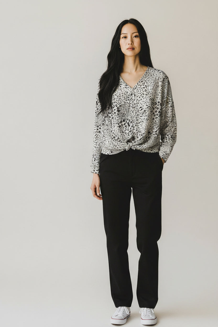 White and Black Blouse by Creation