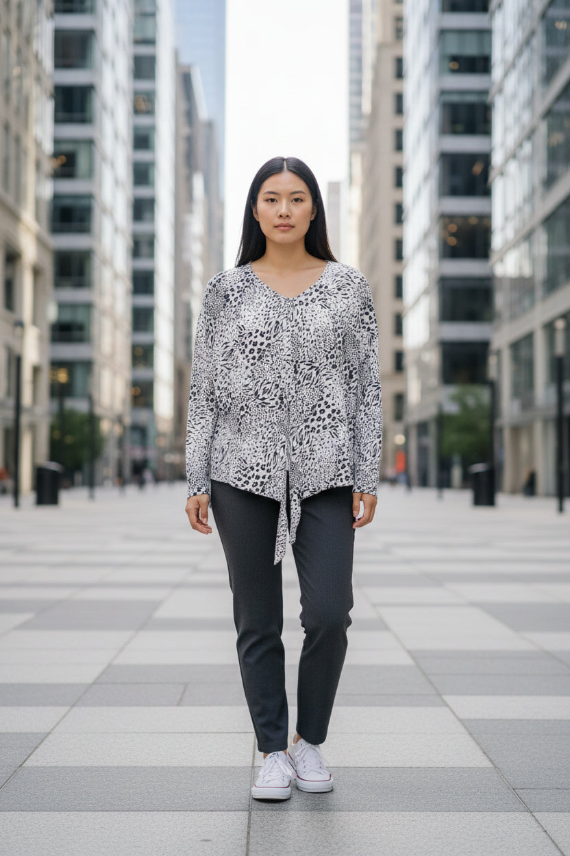 White and Black Blouse by Creation