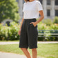 100% Linen Bermuda Shorts – Black