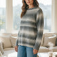 Ladies two-tone grey crew neck sweater by Creation