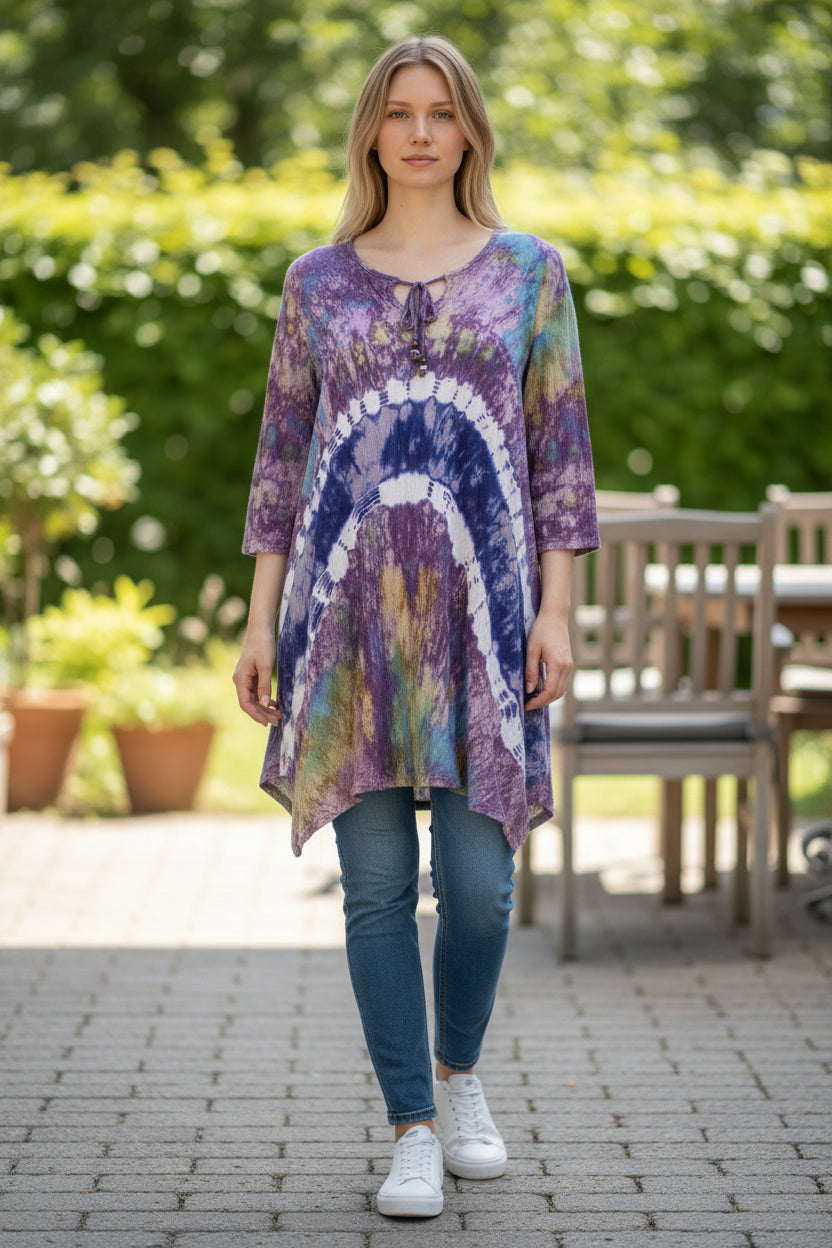 Tie-Dye Tunic Blouse