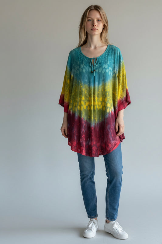 Tie-Dye Tunic Blouse